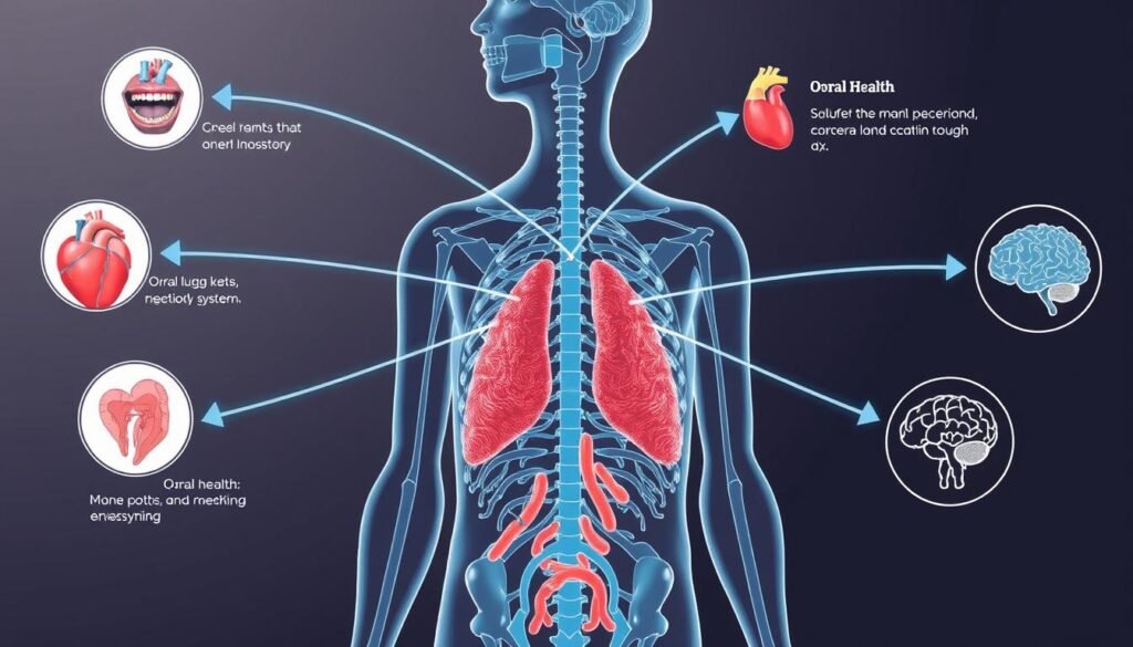 Infographic showing connections between oral health and body systems
