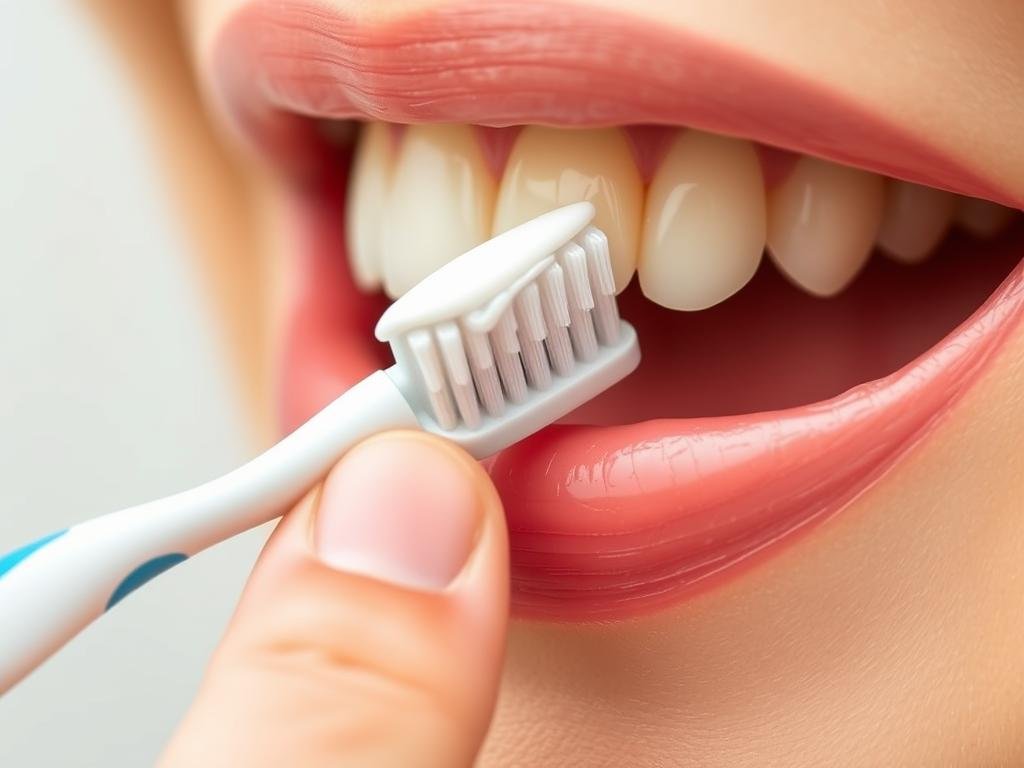Proper toothbrushing technique demonstration