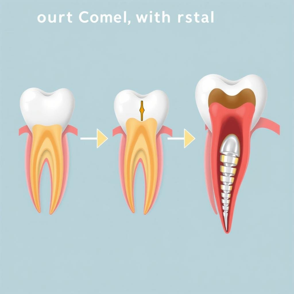 Root canal treatment procedure diagram