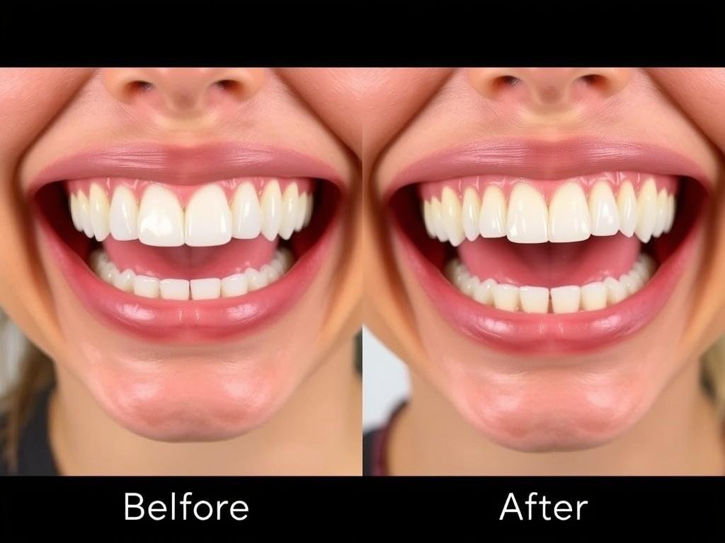 Before and after results of cosmetic dentistry following dental clinic patient inquiry