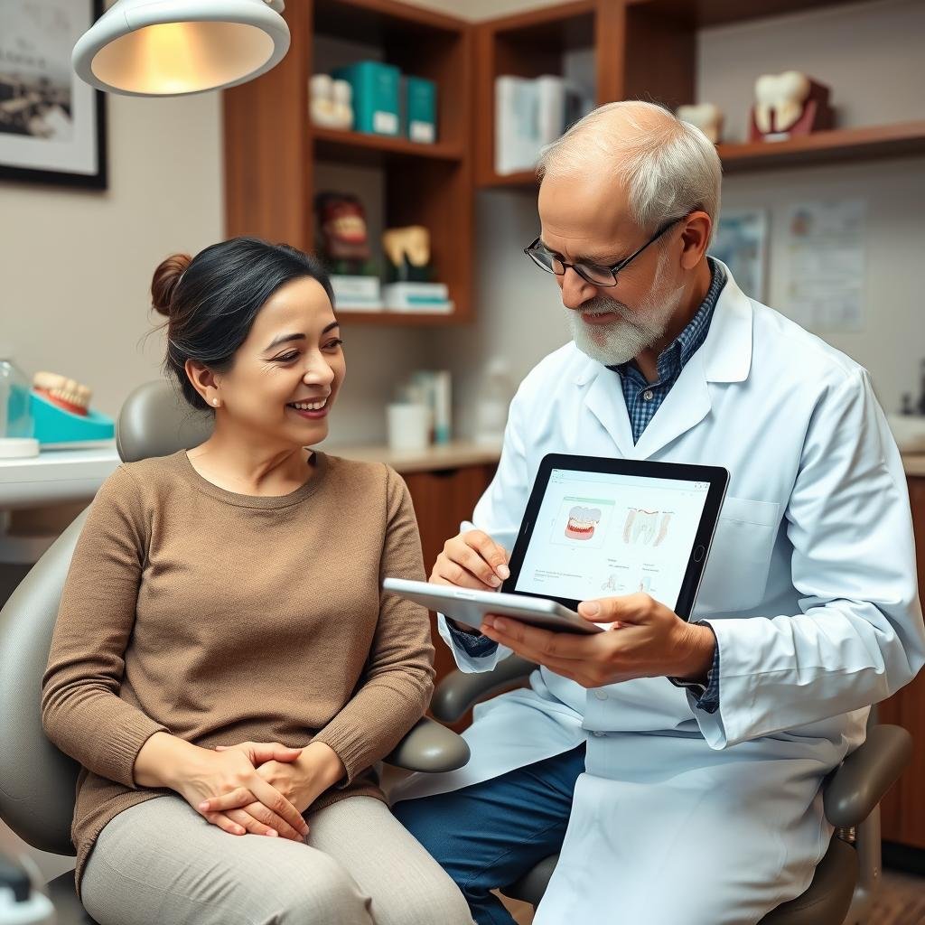 Patient receiving personalized care during dental clinic patient inquiry session