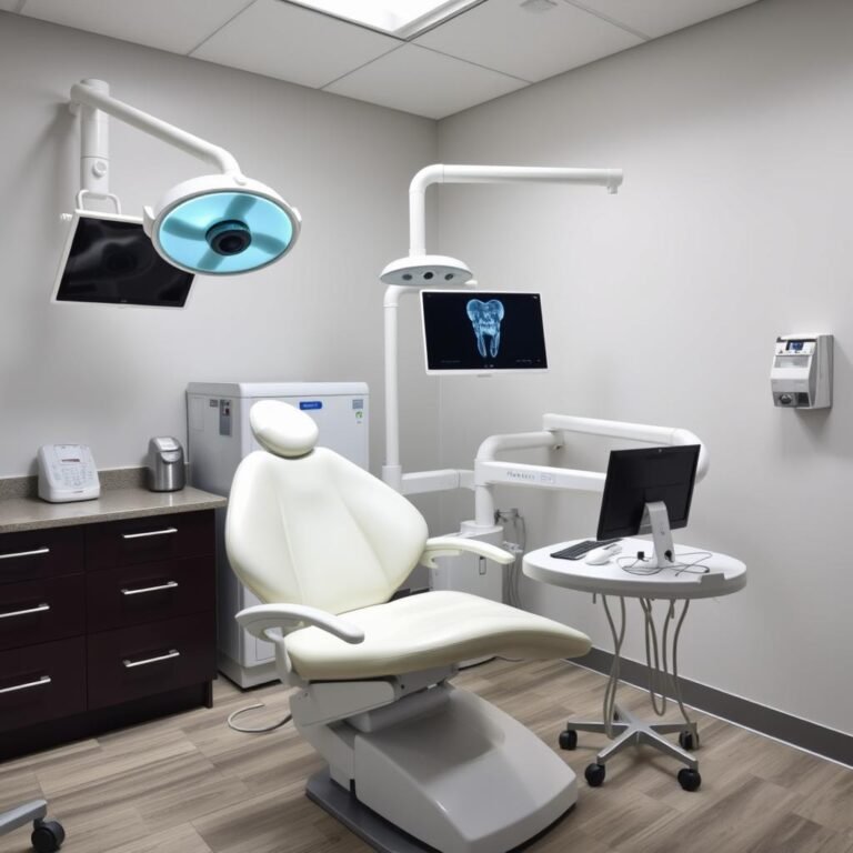 State of the art dental equipment used for comprehensive dental clinic patient inquiry