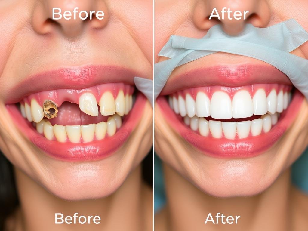 Before and after dental transformation of a patient in Dubai