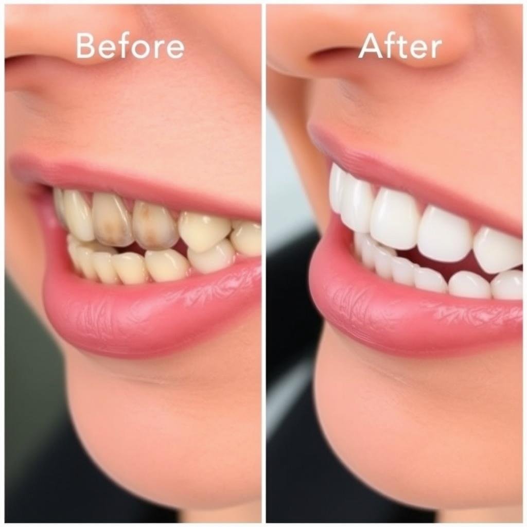 Before and after porcelain veneers treatment in Dubai