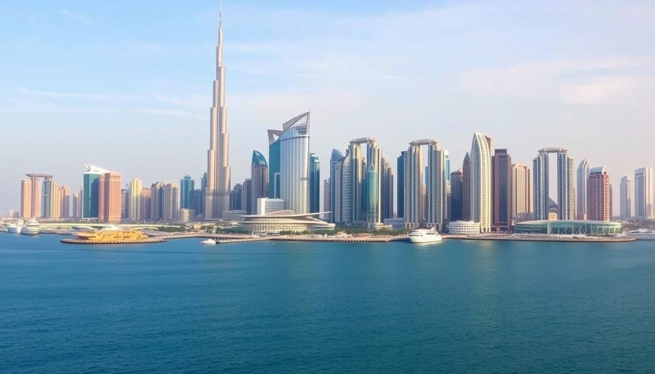 Dubai skyline during winter season ideal for dental tourism