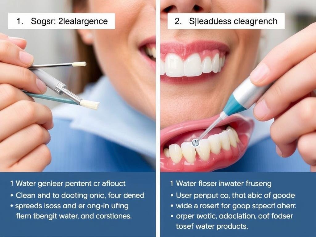 Patient performing proper hygiene maintenance for All on 6 dental implants